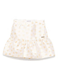 Minigonna con stampa cuore per bambina Moschino Kids bianca con orlo increspato – Accessorio premium elegante
