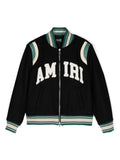 Bomber per bambino Amiri Kids nero con applicazione frontale con logo – Accessorio premium elegante