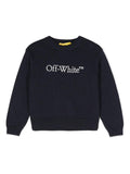 Maglione con ricamo per bambino Off-White Kids blu con design senza fodera – Accessorio premium elegante