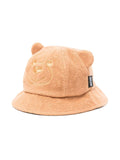 Cappello bucket Leo Teddy per neonato Moschino Kids beige con corona rotonda – Accessorio premium elegante