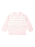 Maglione per neonata Givenchy Kids rosa con applicazione 4G – Accessorio premium elegante