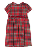 Abito tartan con pieghe – Accessorio premium elegante