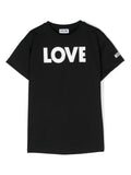 T shirt nera per bambina Moschino con stampa LOVE bianca – Accessorio premium elegante
