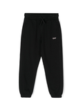 Pantaloni sportivi con stampa per bambina Off-White Kids nero con stampa con logo davanti – Accessorio premium elegante