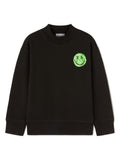 Felpa x Smiley per bambino Palm Angels Kids nero con girocollo – Accessorio premium elegante