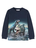 Felpa per bambino Molo Rube blu con stampa dinosauri – Accessorio premium elegante