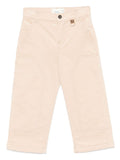 Pantaloni per bambino Fendi Kids beige con tasca posteriore con monogramma FF – Accessorio premium elegante