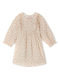 Abito con stampa per neonato Bonpoint beige con gonna plissettata – Accessorio premium elegante
