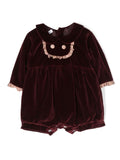 Tutina per neonata Jesurum Baby bordeaux con dettaglio colletto – Accessorio premium elegante