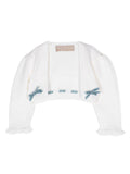 Cardigan crop per neonata La Stupenderia bianco con fiocco – Accessorio premium elegante