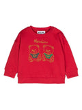 Felpa per neonati Moschino Kids rosso con stampa Teddy Bear – Accessorio premium elegante