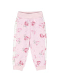 Pantaloni sportivi a fiori per neonata Monnalisa rosa con gamba affusolata – Accessorio premium elegante