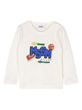 T-shirt bianca per neonato MSGM Kids bianco con stampa basket MSGM Kids Milano – Accessorio premium elegante
