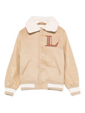 Bomber per bambino Lanvin Enfant beige con logo ricamato – Accessorio premium elegante