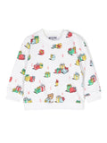 Felpa per neonato Moschino Kids bianco con stampa Teddy Bear – Accessorio premium elegante