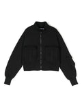 Felpa per bambino MSGM Kids nero modello cargo con ricamo logo<BR/> – Accessorio premium elegante