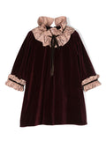 Abito per bambina Jesurum Baby rosso con dettagli ruches a contrasto – Accessorio premium elegante