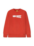 Felpa in cotone sbiadito Arrow per bambino Off-White Kids rosso con spalle scese – Accessorio premium elegante
