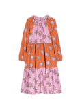Abito per bambina Stella McCartney Kids Bright Stars arancione e rosa con grafica – Accessorio premium elegante