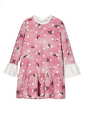 Abito per bambina Monnalisa rosa svasato a fiori – Accessorio premium elegante