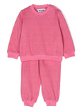Tuta sportiva per neonata Moschino Kids rosa con logo jacquard – Accessorio premium elegante