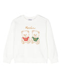 Felpa per bambina Moschino Kids bianco con stampa Teddy Bear – Accessorio premium elegante