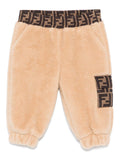 Pantaloni per neonati Fendi Kids beige con vita e tasca con monogramma FF – Accessorio premium elegante