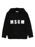 Felpa per bambino MSGM Kids nero con lavorazione in maglia grossa – Accessorio premium elegante