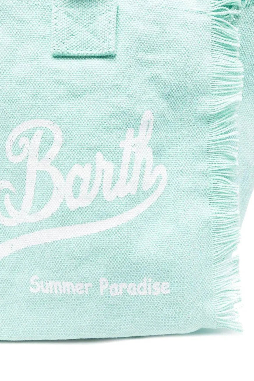 Borsa Vanity in canvas acqua