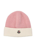 Berretto con logo per neonata Moncler Enfant rosa con tesa con piega – Accessorio premium elegante