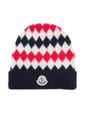 Berretto con logo per neonato Moncler Enfant multicolor con tesa con piega – Accessorio premium elegante