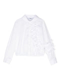 Camicia bianca per bambina in popeline MSGM Kids – Accessorio premium elegante