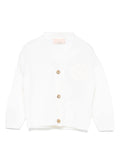 Cardigan per neonata Elisabetta Franchi La Mia Bambina nero con logo ricamato sul petto – Accessorio premium elegante
