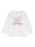 T-shirt Dumbo x Disney per neonata Monnalisa bianco con stampa sul davanti – Accessorio premium elegante