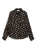 Camicia con stampa cuore per bambina Moschino Kids nera con colletto classico – Accessorio premium elegante