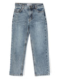 Jeans per bambino Moschino Kids in denim con logo ricamato sulla tasca posteriore – Accessorio premium elegante