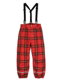 Pantaloni per bambina Mini Rodini Edelweiss rosso con motivo a quadri tartan – Accessorio premium elegante