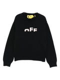 Maglione per bambina Off-White Kids nero con dettaglio logo – Accessorio premium elegante