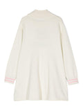 Abito per bambina Moschino Kids bianco lavorato a maglia con motivo Teddy Bear – Accessorio premium elegante