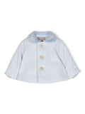 Cappotto con cappuccio per neonata La Stupenderia azzurro con orlo dritto – Accessorio premium elegante