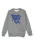 Felpa con stampa logo per bambina MSGM Kids grigio con girocollo – Accessorio premium elegante