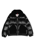 Piumino con inserti in maglia per bambina Moncler Enfant nero con inserti in maglia – Accessorio premium elegante