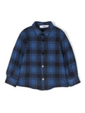 Camicia per neonato MSGM Kids con motivo a quadri  tartan blu e nero – Accessorio premium elegante