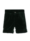 Shorts con ruches per neonato La Stupenderia verde con dettaglio con pince – Accessorio premium elegante