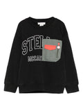 Felpa per bambino Stella McCartney Kids nero con tasca applicata con logo – Accessorio premium elegante