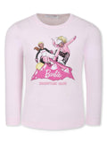 T-shirt per bambina Monnalisa x Barbie rosa con stampa sul davanti – Accessorio premium elegante