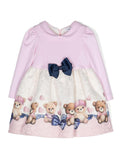 Abito per neonata Monnalisa rosa matelassé – Accessorio premium elegante