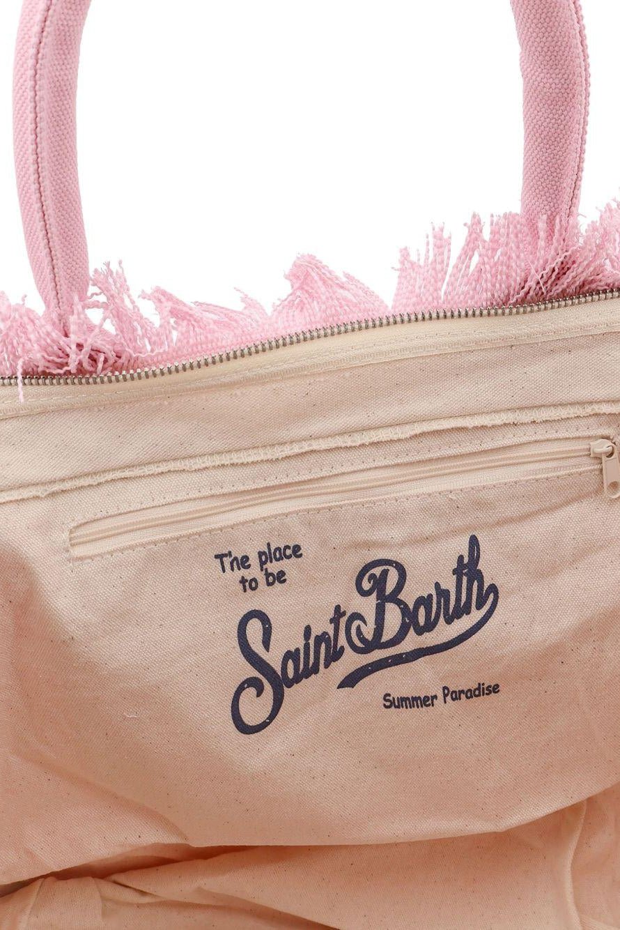 Borsa Vanity in canvas rosa polvere