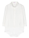 Body a maniche lunghe per neonata Il Gufo bianco con colletto classico – Accessorio premium elegante