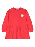 Abito per bambina Moschino Kids rosso con stampa Teddy Bear – Accessorio premium elegante